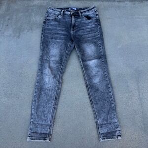 Flying Monkey Women Skinny Jeans Acid Wash Black‎ High Rise Size 30